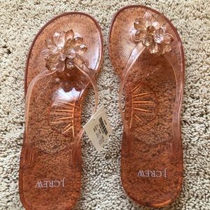 J Crew slippers plastic peach transparent NWT